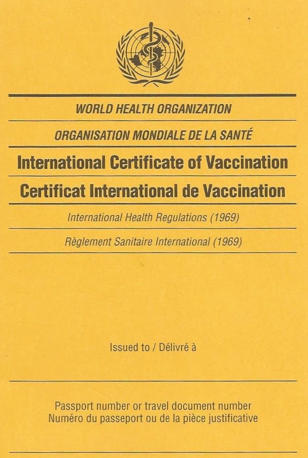Obter carteira de vacinação padrão OMS